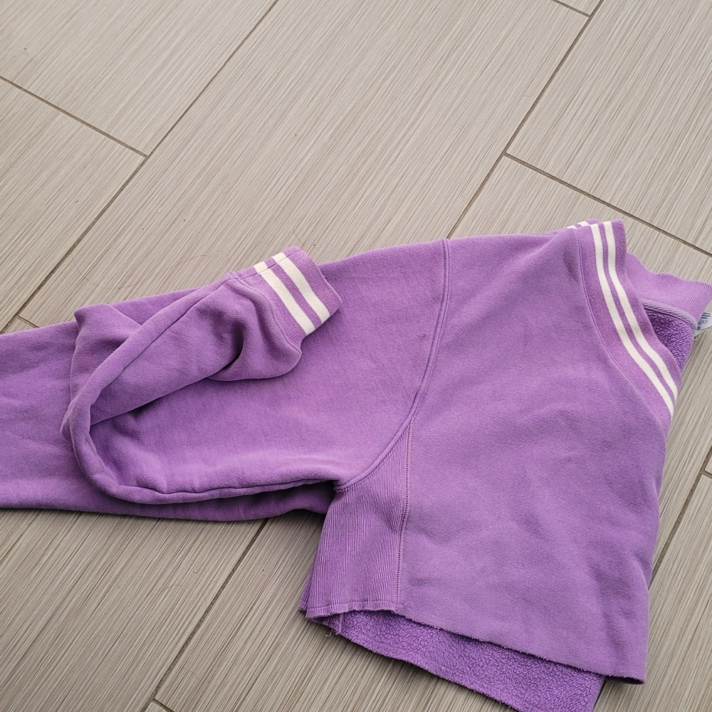 Champion Purple 3/4 Sleeve Crop Polo Hoodie - Picture 8 of 10